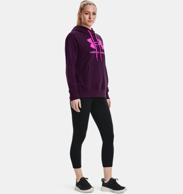 Felpa con cappuccio UA Rival Fleece Logo da donna