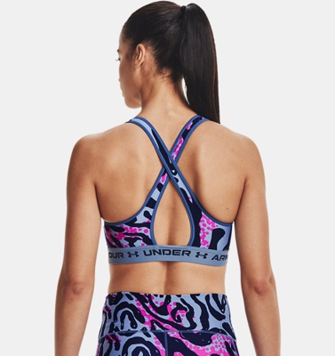 Reggiseno sportivo Armour® Mid Crossback Print da donna