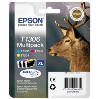 C13t13064022 10.1ml Cyan, Magenta, Yellow Ink Cartridge - Ink Cartridges (, Cyan, Magenta, Yellow, Sx525wd, Sx620fw, Bx320wf, Bx525wd, Bx625fwd, 10.1 Ml, Ce, Blister)