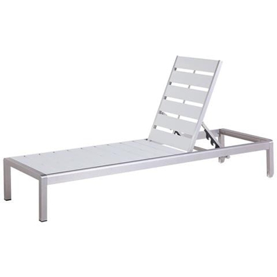 Lettino Sdraio Da Giardino In Alluminio E Legno Sintetico Bianco Nardo