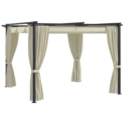Gazebo Con Tende 3x3 Cm Crema In Acciaio en oferta