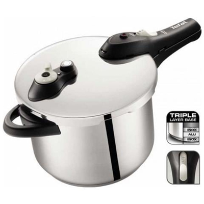 Secure 5 Neo - Pentola a pressione da 6 litri, in acciaio inox, con 5 Sistemi di Sicurezza, con sistema di apertura / chiusura facile, per tutti i tipi di piani cottura (inclusa quella a induzione)