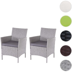 Serie Halden Per L'esterno Set 2x Poltrone 60x59x83cm Polyrattan Grigio Con Cuscino Antracite precio