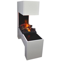 Glow Fire Mozart Camino Elettrico A Vapore Acqueo Cassetta Da 60 Cm, Bianco en oferta