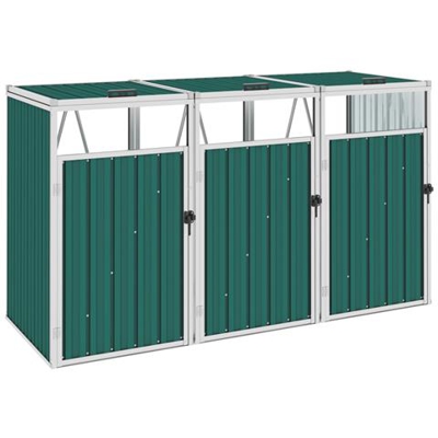 Copri Bidone Rifiuti Triplo Verde 213x81x121 Cm In Acciaio