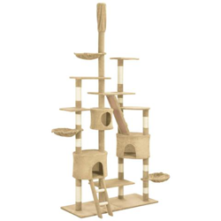 Albero Per Gatti Con Tiragraffi In Sisal Beige 255 Cm en oferta