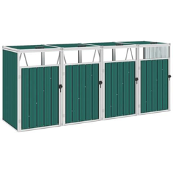 Copri Bidone Rifiuti Quadruplo Verde 286x81x121 Cm In Acciaio en oferta