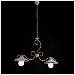 Lampadario In Ferro Laccato Avorio Decape 2 Luci Con Diffusori In Ceramica características