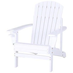 Sedia Da Giardino Adirondack In Legno Bianco 97x72.39x92.71cm en oferta