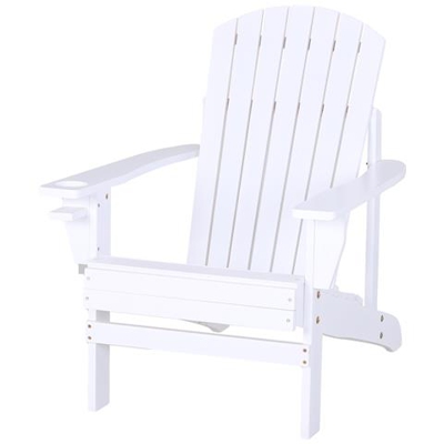 Sedia Da Giardino Adirondack In Legno Bianco 97x72.39x92.71cm