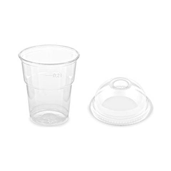 1.250 Bicchieri Di Plastica + Coperchio 200 Ml Smoothie Tazza + Coperchio A Cupola Con Apertura Trasparente Infrangibile Per Bevande Dessert Frullati Frozen Drinks en oferta
