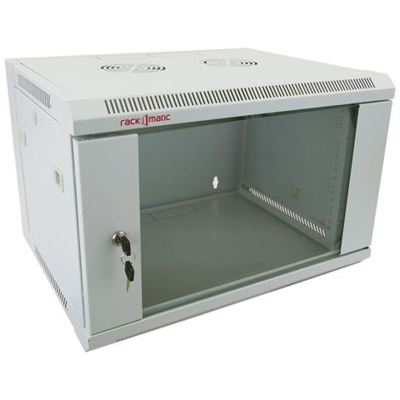 Armadio Rack Da Muro 19'' 6u 570x450x390mm Parete Sohorack Smontato Diy Bianco Ral7035 De Rackmatic