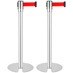 Colonna Separatrice 2 Unità In Acciaio Inox Con Nastro Estensibile Rosso Di 3 M 350 X 50 X 910 Mm precio
