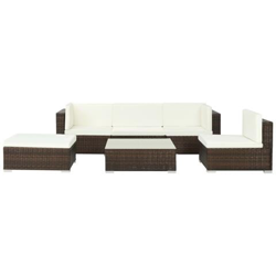 Set Divani Da Giardino 17 Pz In Polyrattan Marrone características
