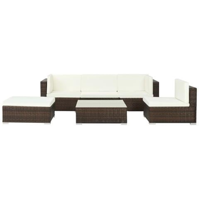 Set Divani Da Giardino 17 Pz In Polyrattan Marrone