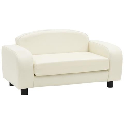 Divano Per Cani Bianco Crema 80x50x40 Cm In Similpelle