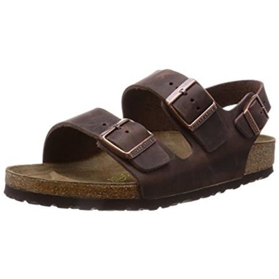 Birkenstock Milano, Sandali In Vero Cuoio Misto Adulto, Marrone (habana), 41 (stretta)
