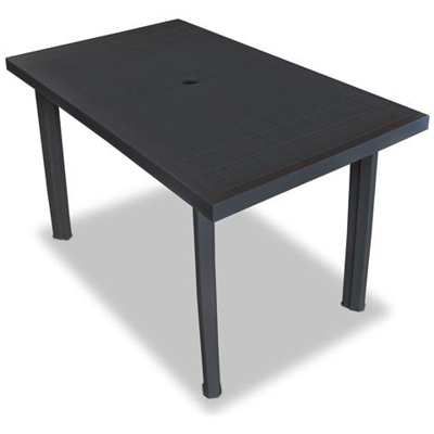 Tavolo Da Giardino 126x76x72 Cm In Plastica Antracite