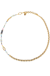 Embellished metallic chain necklace precio