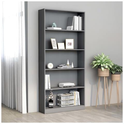 Libreria A 5 Ripiani Grigia 80x24x175 Cm In Truciolato características