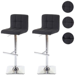 Set 2x Sgabelli Lounge Kavala Tessuto Base Cromata Grigio Scuro características