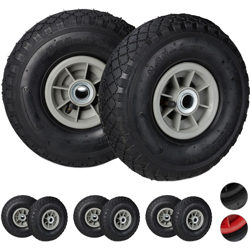 Set da 8 Ruote 3.00-4 per Carriola, ad Aria, 260x85 mm, Cerchione in Plastica, max80 kg, Nero-Grigio en oferta