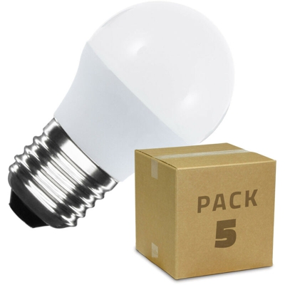 Pack Lampadina LED E27 G45 5W (5 Un.) Bianco Caldo 2800K - 3200K