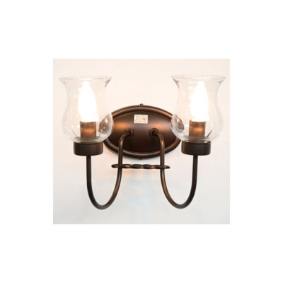 Cruccolini - Applique lampada plafoniera lanterna cult a 2 luci cm40x25x25 nero ruggine