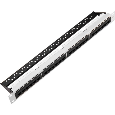 RackMatic - Patch Panel 1U 24 RJ45 UTP Cat.6 pettine bianco