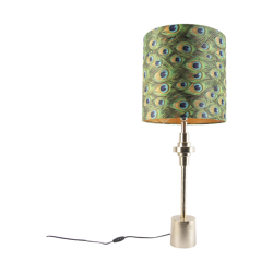 QAZQA Lampada da tavolo con paralume diverso - Art déco - Alluminio,Tessuto - Multicolore/Oro/Ottone - Cilindro/Oblungo Max. 1 x Watt características