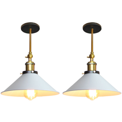 Lampada da Parete in Ferro Metallico da 22cm Lampadario a Sospensione Industriale Applique da Parete Retrò Bianco per Caffè Bar Ristoranti precio