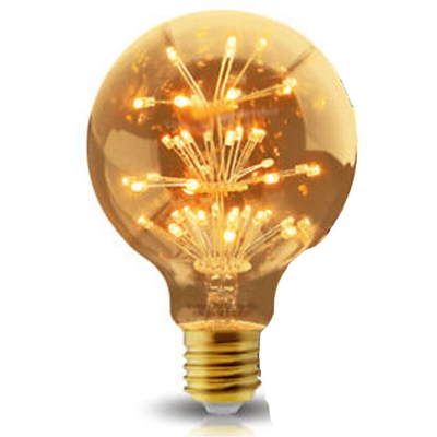 Lampadina led 3W 2200K luce calda attacco E27 sfera globo G95 stella luminosa