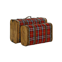 Baule Legno di pioppo Poliestere Quadri (2 pcs) - Dekodonia en oferta