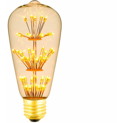 Lampadina led 3W 2200K luce calda attacco E27 pera vintage ST64 stella luminosa precio