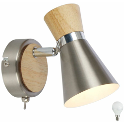 Wandstrahler soggiorno interruttori lampada da lettura legno Spot mobile in serie incl. Lampade a LED características