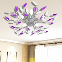 YOUTHUP Lampada da Soffitto Bianco e Viola in Cristalli Acrilici 5 E14 - Multicolore características