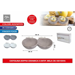 CIOTOLINA DOPPIA CERAMICA X ANTIP. MELA CM.18X10X4h características