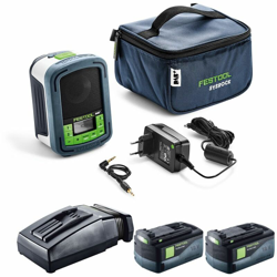 Festool Sysrock BR 10 Radio digitale DAB+ ( 202111 ) + 2x Batterie BP 18 Li 5,2 AS + Caricabatterie TCL 6 características