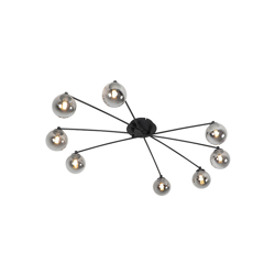 QAZQA Plafoniera athens - rustico - Vetro,Acciaio - Nero - Tondo Max. 8 x Watt precio