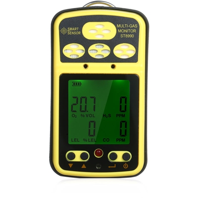 Rilevatore di gas Rilevatore di gas ricaricabile quattro in uno Ossigeno idrogeno solforato monossido di carbonio Rilevamento di gas combustibili Con