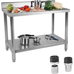 Tavolo inox - 120 x 70 cm - con alzatina características