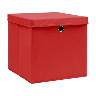 Contenitori con Coperchio 10 pz 28x28x28 cm Rosso - Rojo - Vidaxl