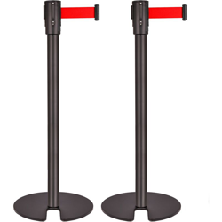 PrimeMatik - Divisorio 2 unità nero con nastro elastico rosso 3 m 350 x 50 x 910 mm en oferta