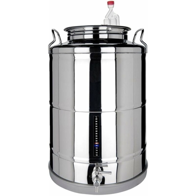 Fermentatore inox professionale per birra artigianale, Fondo Piano con tappo a vite -55 Lt