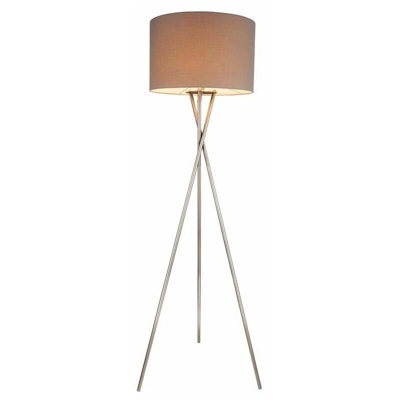 Etc-shop - Lampada comodino Beistell Leggi Lampada riflettore treppiede Paralume tessuto grigio lampadine a LED