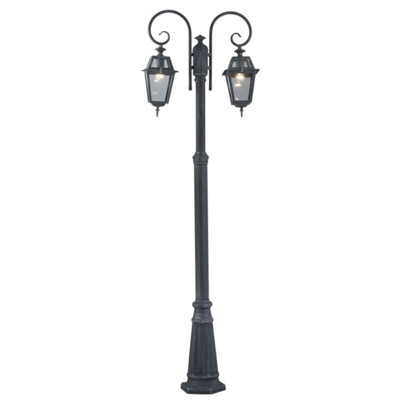 Lampione serie milano cm.220 alluminio pressofuso verniciato grigio ghisa 60w - Salone