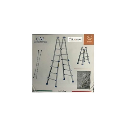 Scala PRATIC 4+5 In Acciaio/Alluminio Altezza Massima 4,3 M Gradini Zigrinati Piedini Antisdrucciolevoli - Colombo