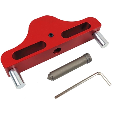 95mm Scriber Line Finder Centro di marcatura Centro Calibro Lega di alluminio Centro Scribe Strumento di marcatura per la lavorazione del legno, Rosso