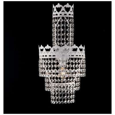 Applique in ferro laccato bianco con decorazione argento