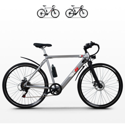 RKS - Bicicletta elettrica ebike city bike da uomo 250W Shimano W6 | Colore: Grigio en oferta